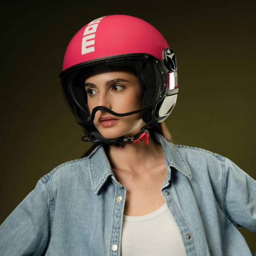 Momo Design FGTR Classic Jet Helmet Candy Fuchsia White - ECE 22.06 ABS Visor