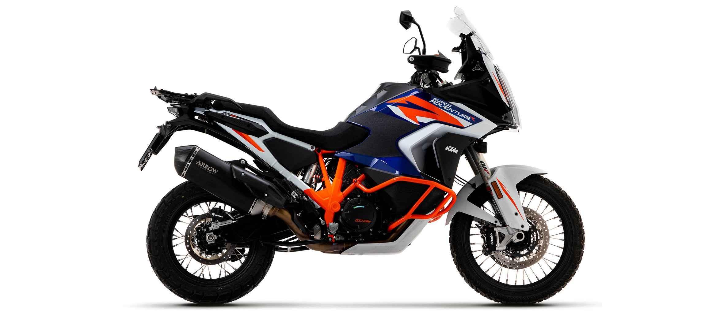 Terminale Sonora titanio Dark con fondello carby per KTM 1290 SuperAdventure S / R 2021/2024 - Arrow (72001SKN)