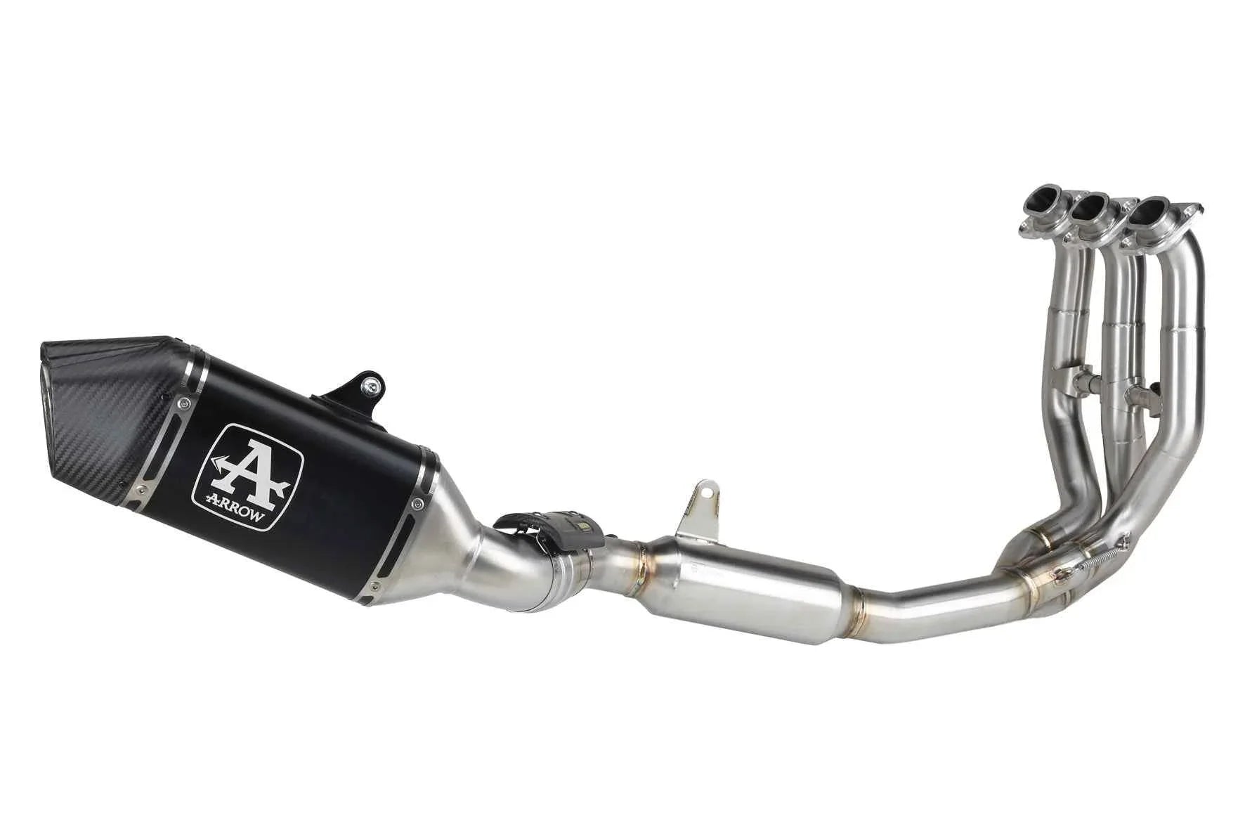 Kit completo omologato con terminale Veloce in alluminio Dark per Triumph TRIDENT 660 2021/2024 - Arrow (71508VAN)