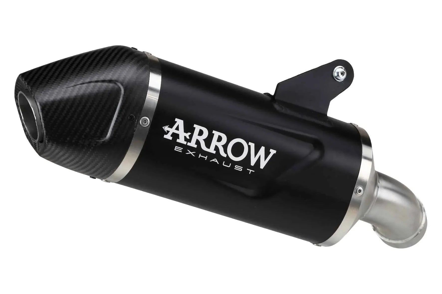 Terminale Indy Race EVO alluminio Dark con fondello carby per Moto Guzzi V100 Mandello 2023/2024 - Arrow (77506AKN)