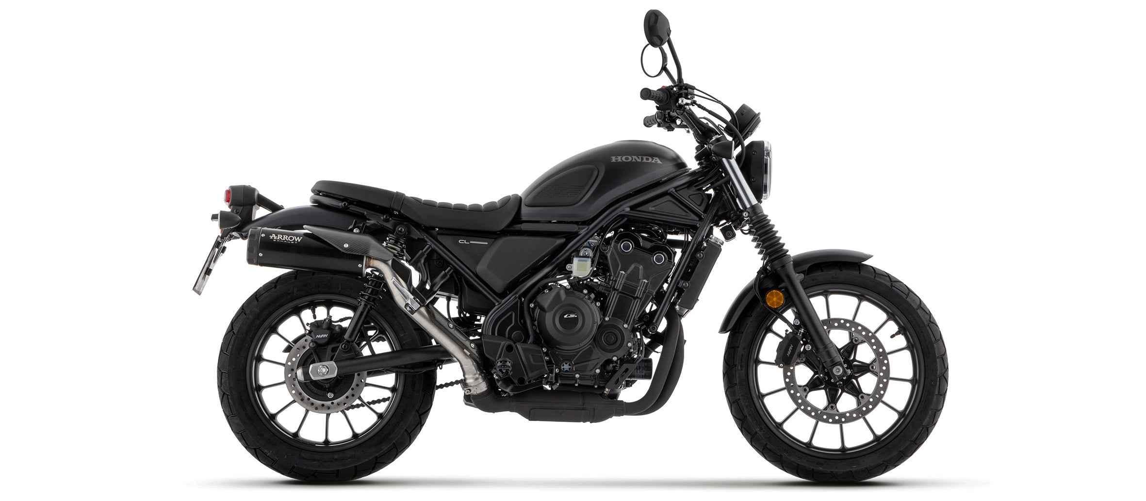 Kit terminale Rebel con fondello in alluminio Dark per Honda CL 500 2023/2024 - Arrow (74513RBN)