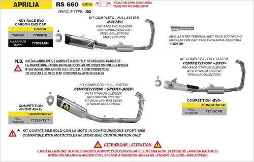 Arrow 71255PTZ Kit Scarico Completo Competition Full Titanio – Aprilia RS 660 (2025-2026) Scarichi - Moon Bike - Vista 2