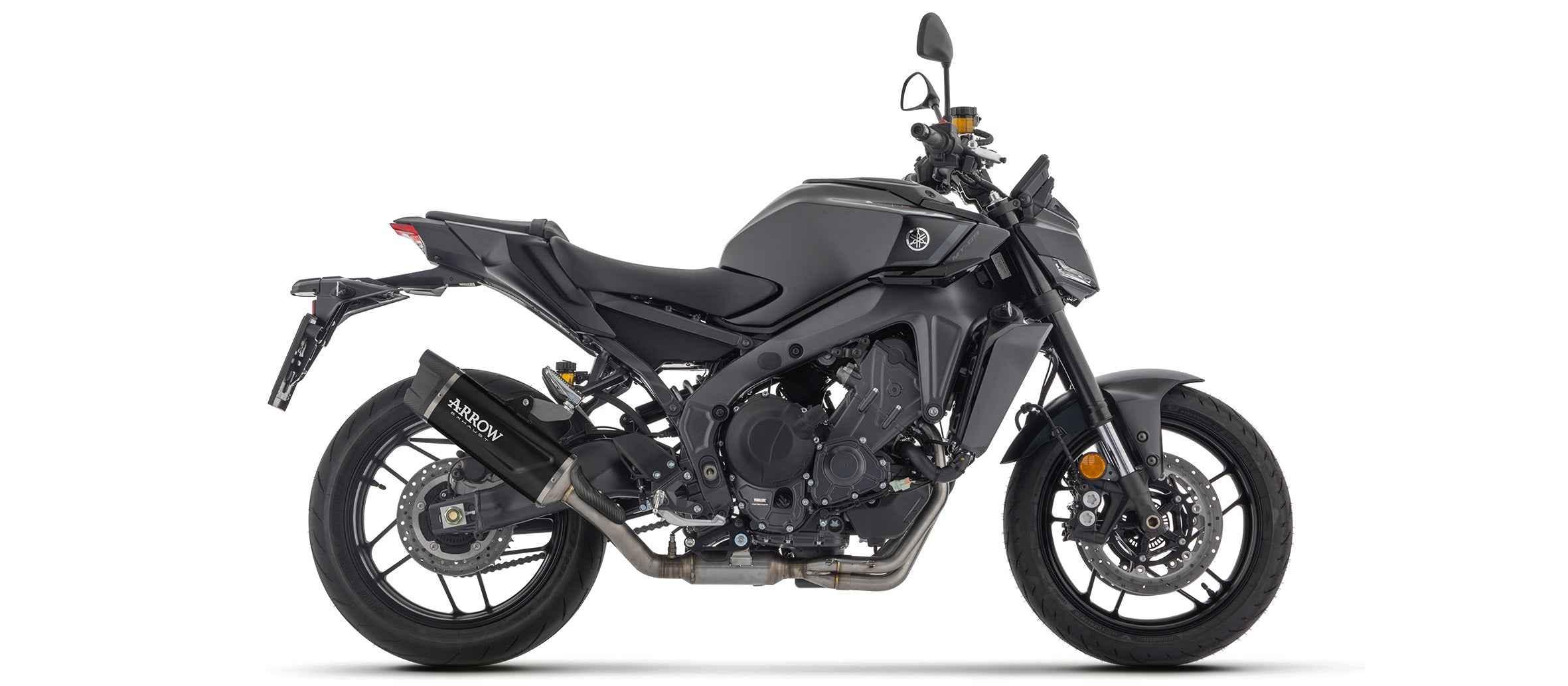 Kit completo racing con terminale Indy Race EVO in alluminio Dark per Yamaha MT-09 / MT-09 SP 2024/2026 - Arrow (71070AKN)