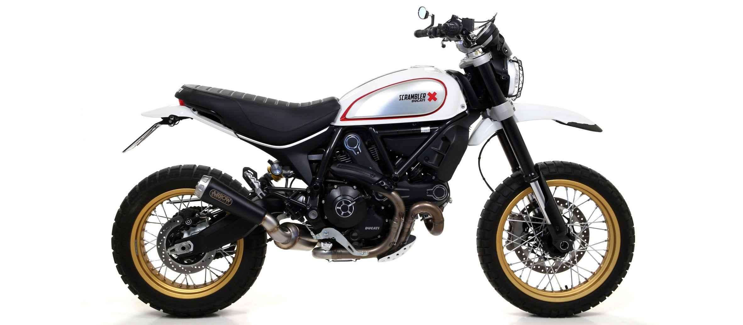 Terminale Pro-Race nichrom Dark per Ducati Scrambler 800 Desert Sled 2017/2020 - Arrow (71865PRN)