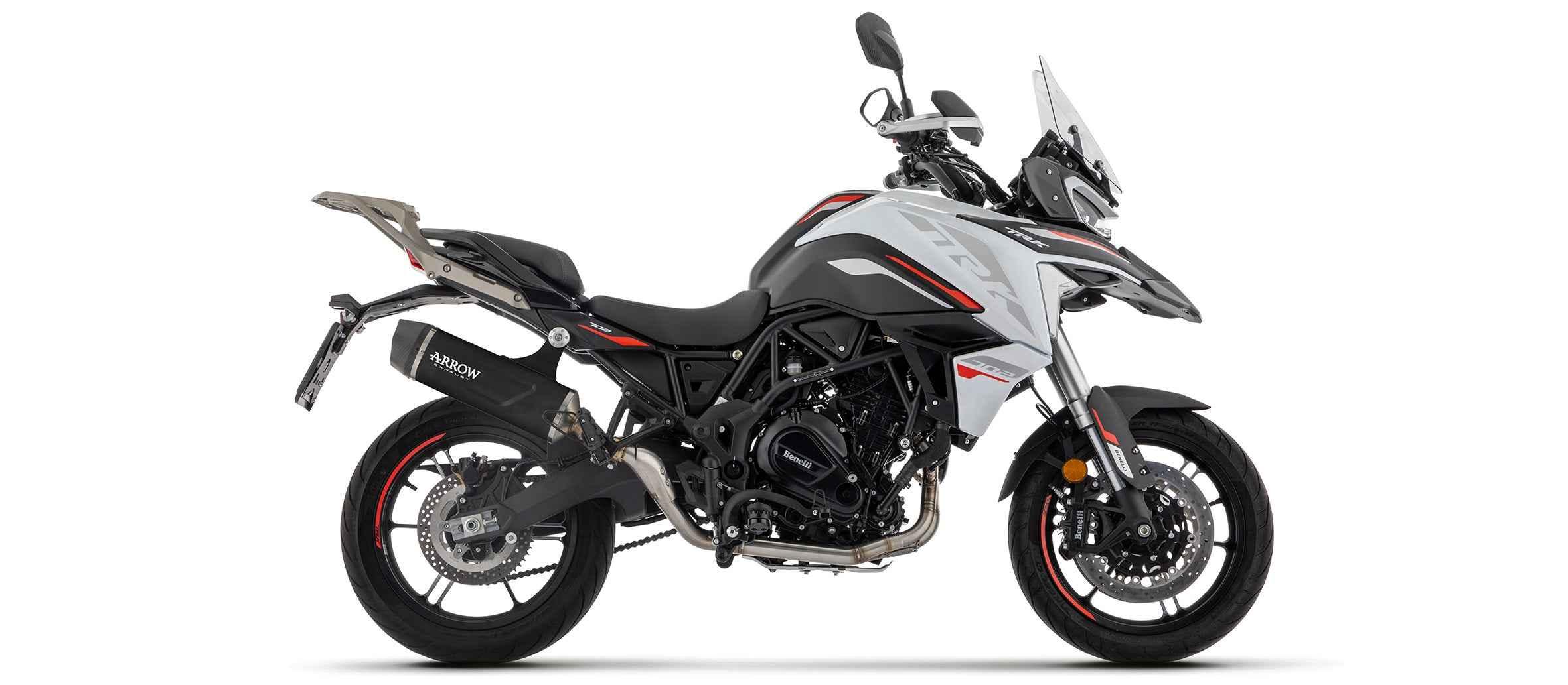 Terminale Indy Race EVO alluminio Dark con fondello carby per Benelli TRK 702 / 702X 2023/2024 - Arrow (71960AKN)