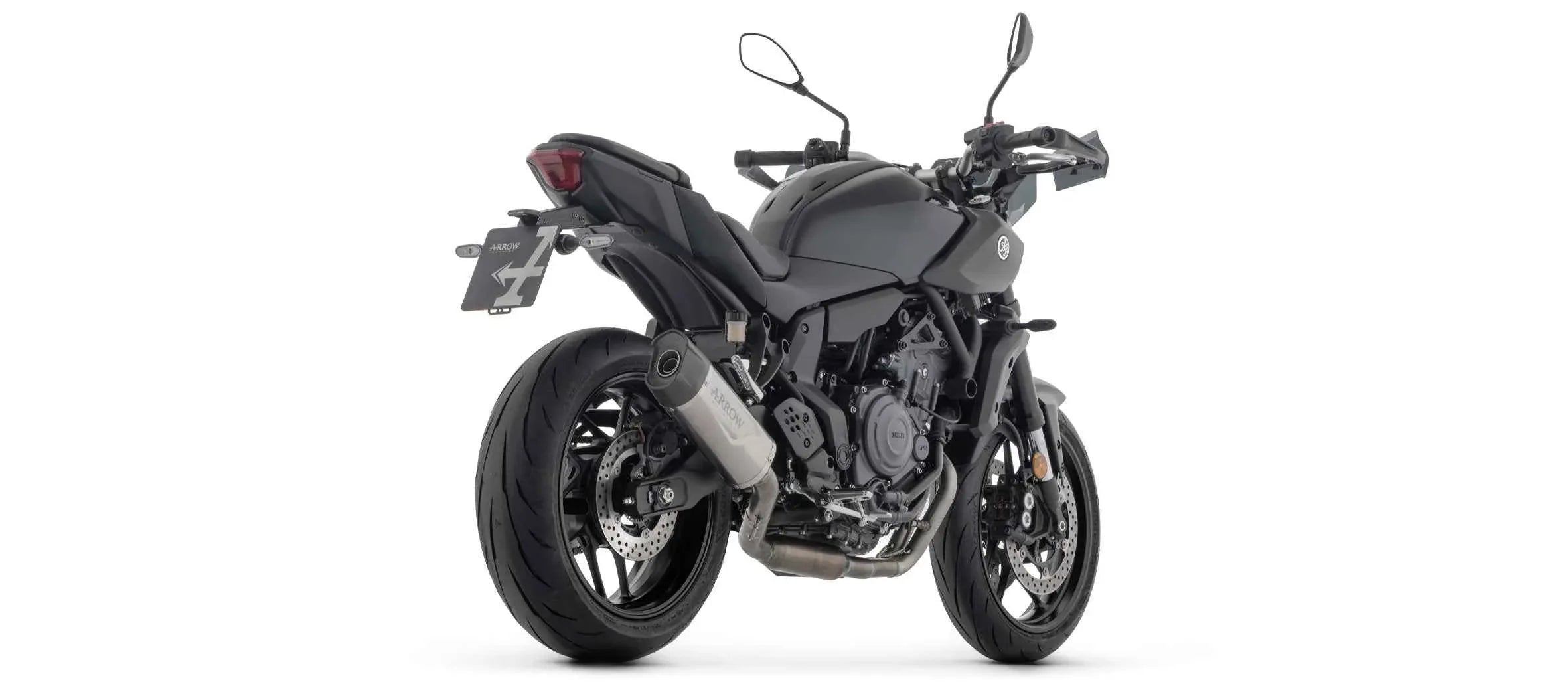 Kit completo omologato con terminale Indy Race EVO in alluminio Dark per Yamaha MT-07 2025/2026 - Arrow (71994AKN)
