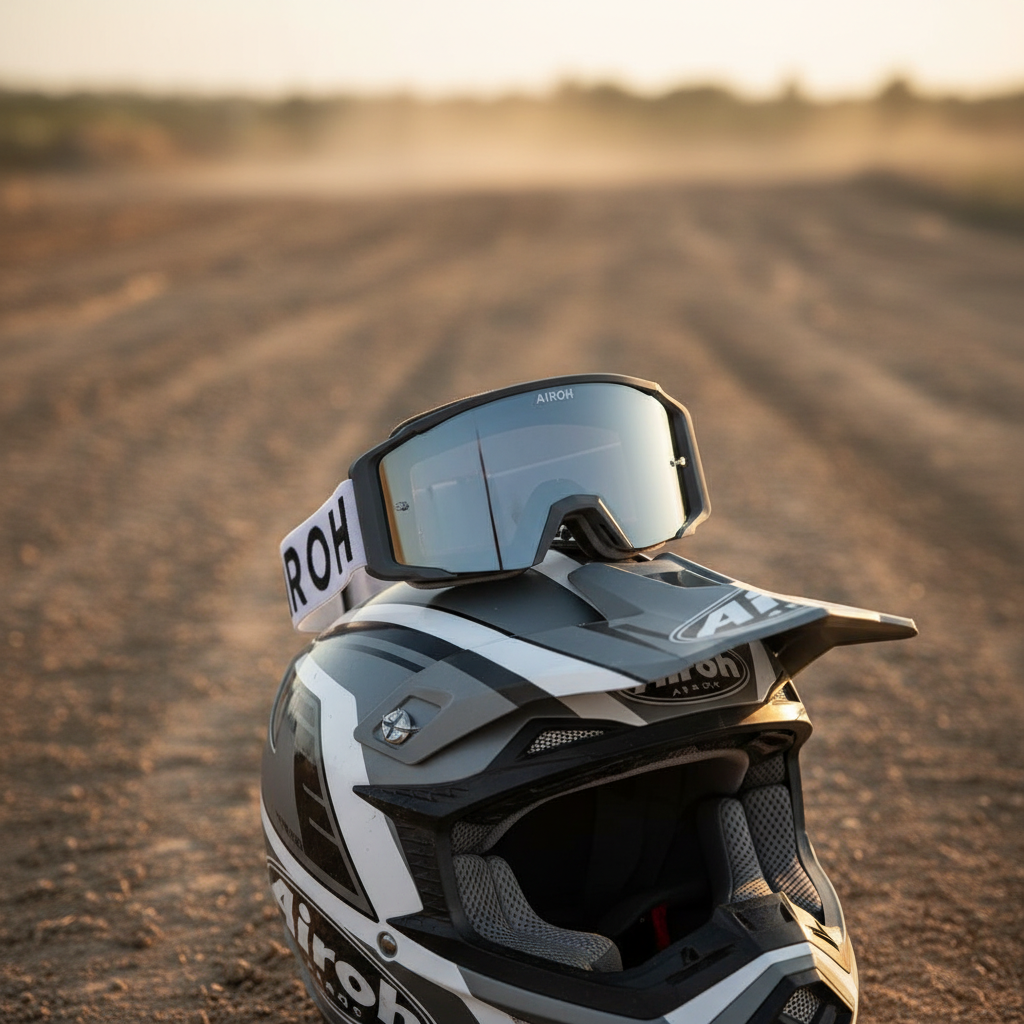 Airoh Blast XR1 Occhiali Cross Grigio Scuro Opaco – Maschera Motocross Enduro Off-Road Occhiali - Moon Bike - Vista 4