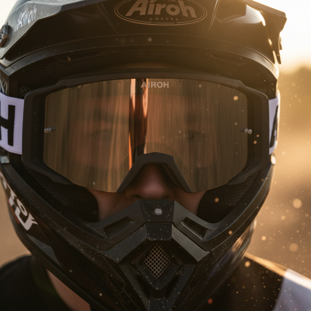 Airoh Blast XR1 Occhiali Cross Grigio Scuro Opaco – Maschera Motocross Enduro Off-Road Occhiali - Moon Bike - Vista 6