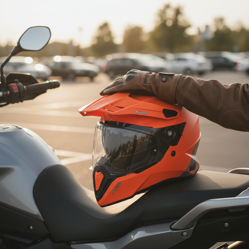 Airoh Commander Integral Adventure Motorradhelm Fluo Orange Matt – HPC 3in1 Pinlock ECE 22.05