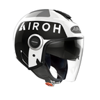 Airoh Helios UP Casco Jet Bianco Nero Lucido – ECE 22.05 Visierino Parasole