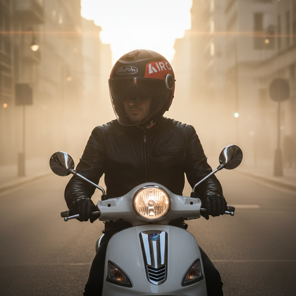 Airoh Helios UP Casco Jet Nero Rosso Opaco – Doppia Visiera ECE 22.05 HRT