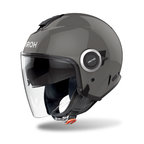 Airoh Airoh Helyos Casco Jet Grigio Scuro Lucido – Visierino Parasole ECE 22.06 Grigio Caschi aperti - Moon Bike - Vista 1