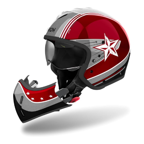Airoh J110 Command Casco Modulare 2in1 Burgundy Lucido ECE 22.06