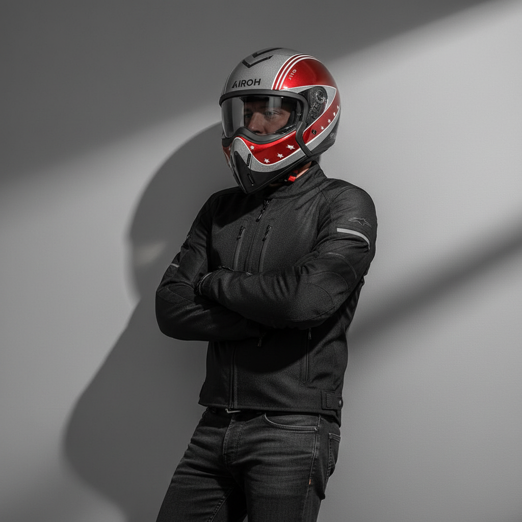 Airoh J110 Command Casco Modulare 2in1 Burgundy Lucido ECE 22.06