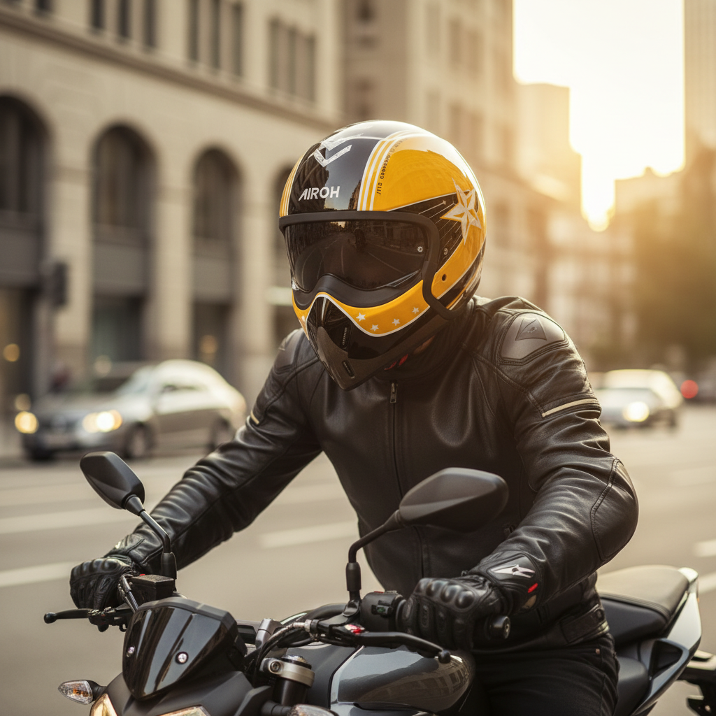 Airoh J110 Command Casco Modulare 2in1 Giallo Lucido ECE 22.06