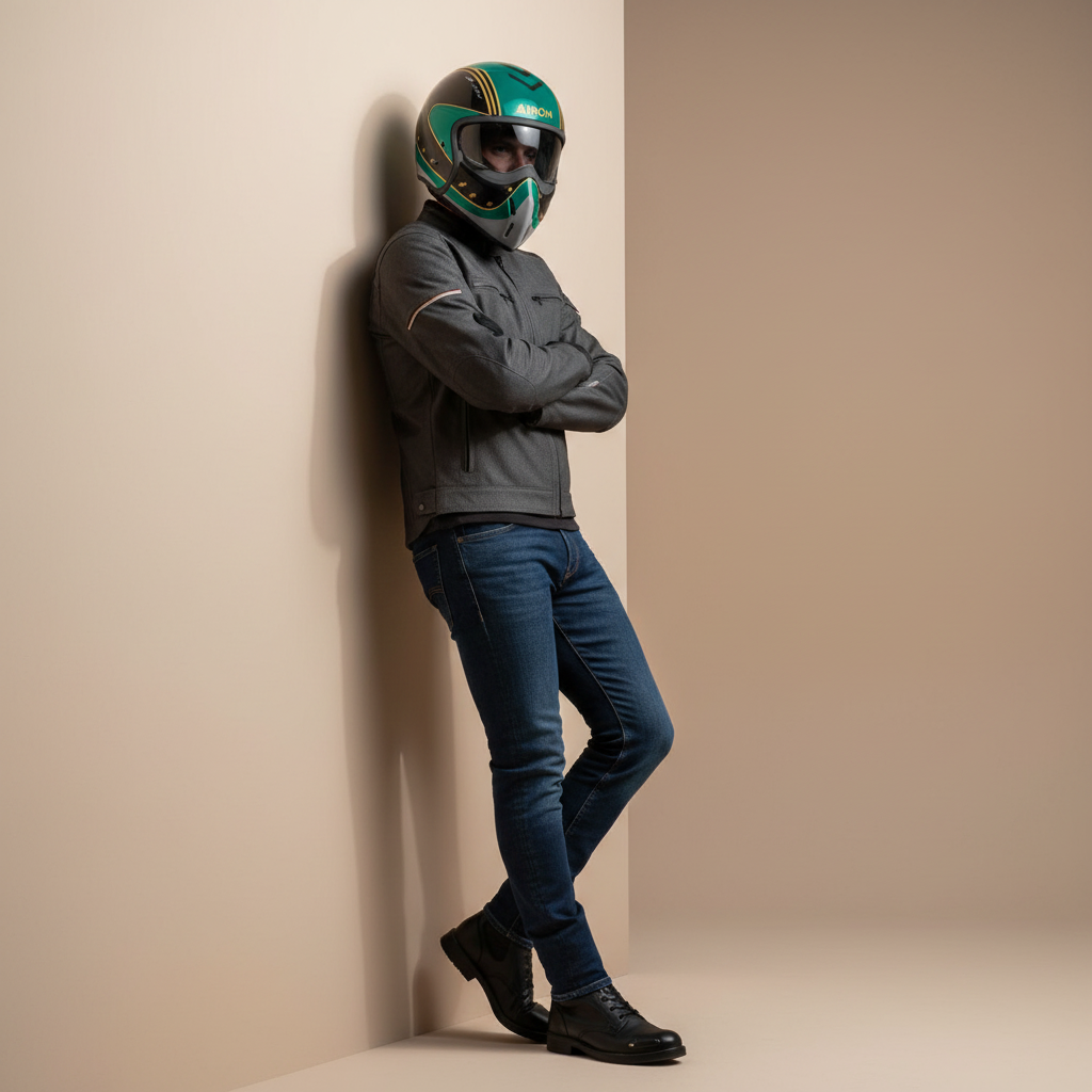 Airoh J110 Command Casco Modulare 2in1 Verde Menta Lucido ECE 22.06