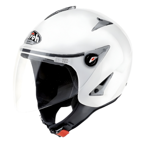 Airoh JT Casco Demi-Jet Bianco Lucido – Ultraleggero 900g ECE 22.05 Visiera Lunga
