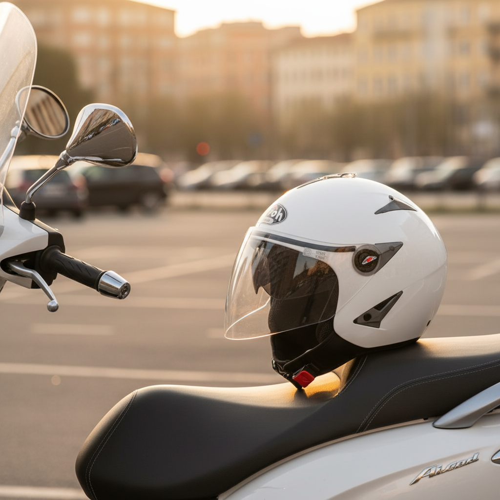 Airoh JT Casco Demi-Jet Bianco Lucido – Ultraleggero 900g ECE 22.05 Visiera Lunga