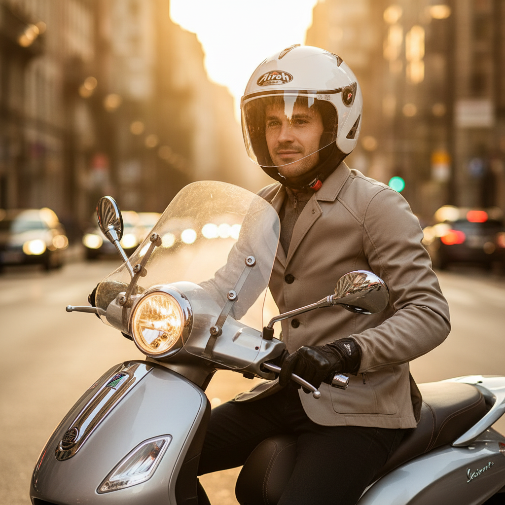 Airoh JT Casco Demi-Jet Bianco Lucido – Ultraleggero 900g ECE 22.05 Visiera Lunga