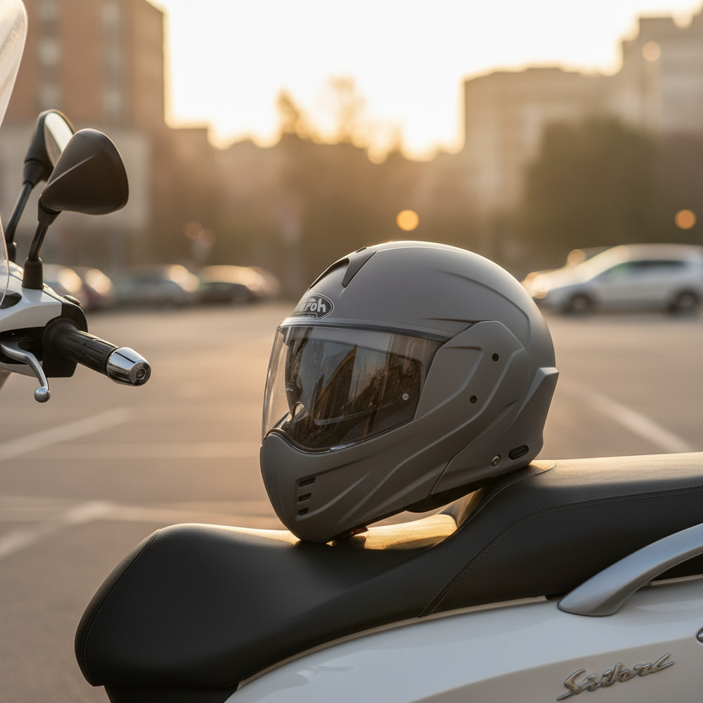 Airoh Mathisse Casco Modulare P/J Grigio Scuro Opaco Taglia XL – ECE 22.06 Bluetooth Ready (MTH81) - Moon Bike - Vista 4