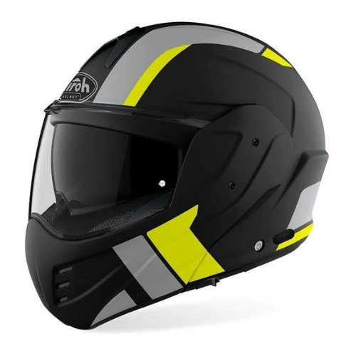 Airoh Mathisse Explore Casco Modulare Reversibile Nero/Giallo Fluo ECE 22.05