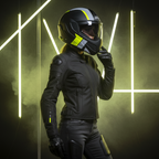 Airoh Mathisse Explore Casco Modulare Reversibile Nero/Giallo Fluo ECE 22.05