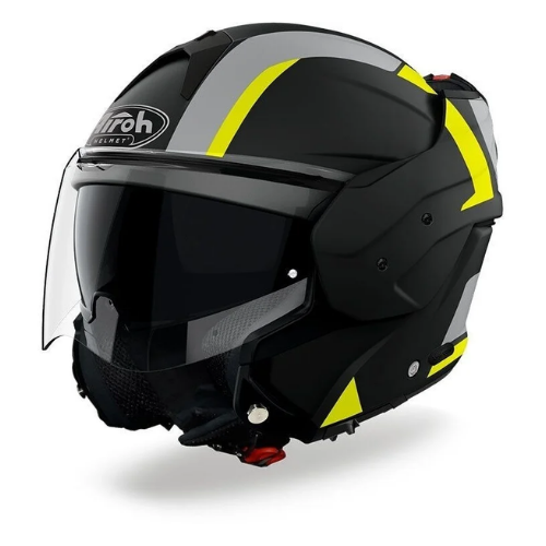 Airoh Mathisse Explore Casco Modulare Reversibile Nero/Giallo Fluo ECE 22.05