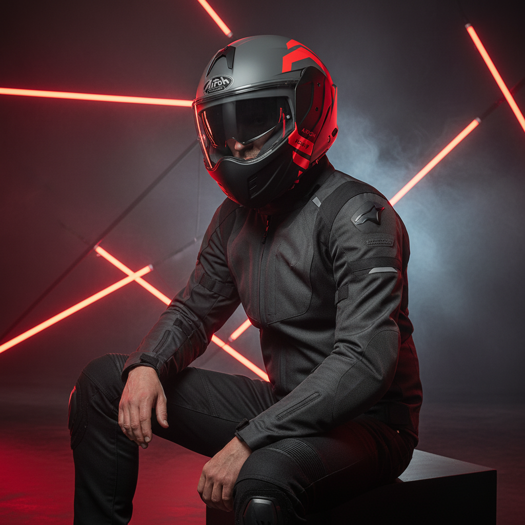 Airoh Mathisse Illusion Casco Modulare Arancio Fluo Opaco ECE 22.05