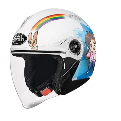 Airoh Airoh Mr Jet Me Contro Te Casco Jet Bambino – Lucido ECE 22.05 Bianco Caschi aperti - Moon Bike - Vista 1
