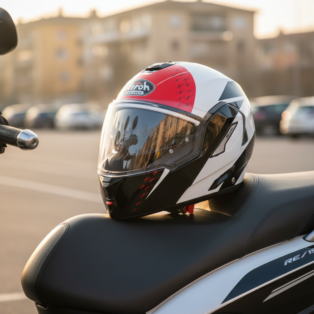 Airoh REV 19 Leaden Casco Modulare Rosso Lucido P/J Flip-Up ECE 22.05