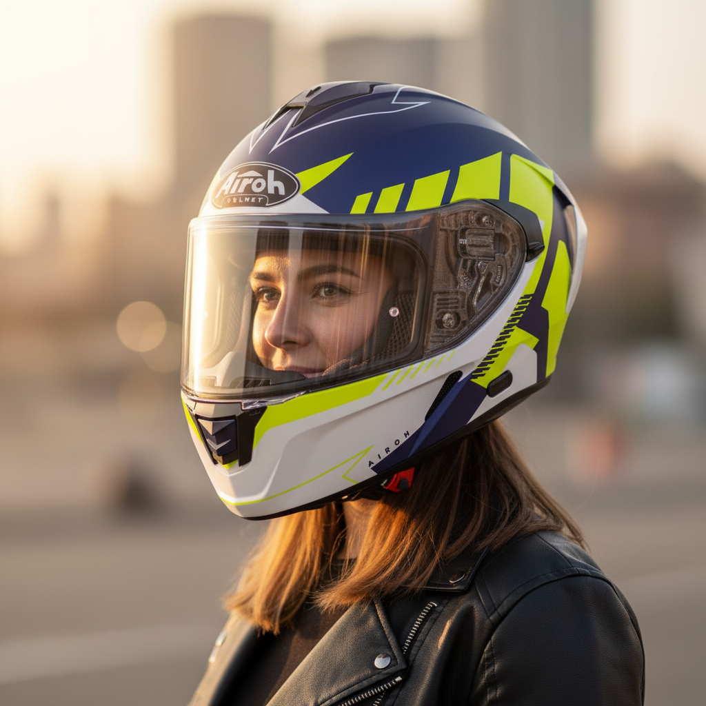 Airoh Spark Rise Casco Integrale Blu/Giallo Opaco HRT Pinlock ECE 22.05