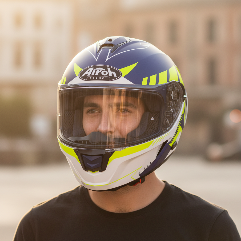 Airoh Spark Rise Casco Integrale Blu/Giallo Opaco HRT Pinlock ECE 22.05