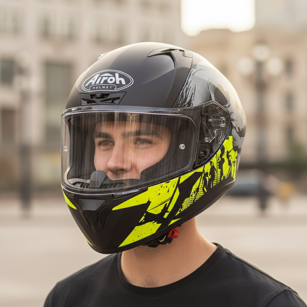 Airoh Valor Akuna Casco Integrale Giallo Lucido XL – HRT 5 Stelle SHARP ECE 22.05 - Moon Bike - Vista 4