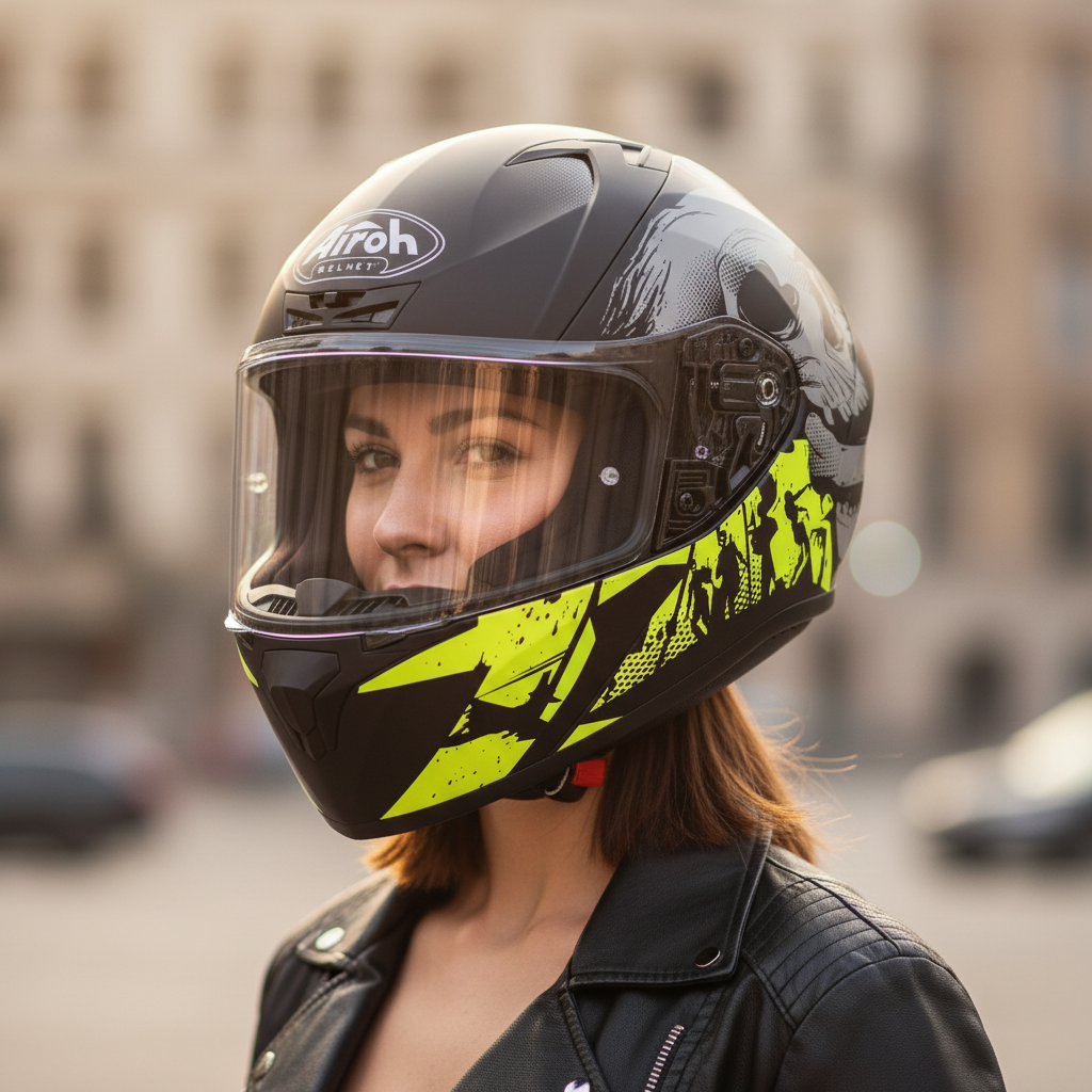 Airoh Valor Akuna Casco Integrale Giallo Lucido XL – HRT 5 Stelle SHARP ECE 22.05 - Moon Bike - Vista 5