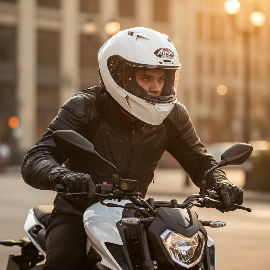 Airoh Valor Casco Integrale Bianco Lucido HRT Doppia Calotta ECE 22.05 - Moon Bike - Vista 7