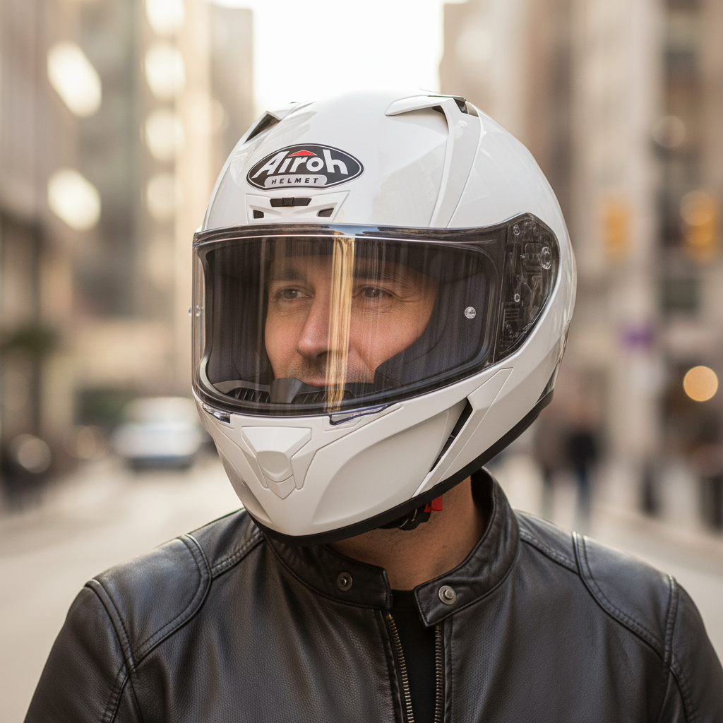 Airoh Valor Casco Integrale Bianco Lucido HRT Doppia Calotta ECE 22.05 - Moon Bike - Vista 6