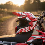 Airoh Wraap Broken Casco Cross Rosso Lucido HRT ECE 22.05