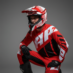 Airoh Wraap Broken Casco Cross Rosso Lucido HRT ECE 22.05