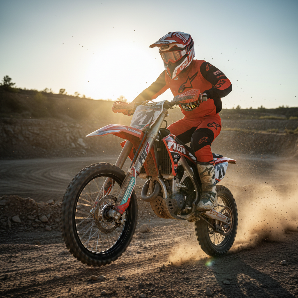 Airoh Wraap Broken Casco Cross Rosso Lucido HRT ECE 22.05