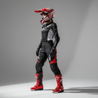 Airoh Wraap Broken Casco Cross Rosso Lucido HRT ECE 22.05