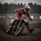 Airoh Wraap Broken Casco Cross Rosso Lucido HRT ECE 22.05