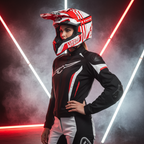 Airoh Wraap Broken Casco Cross Rosso Lucido HRT ECE 22.05