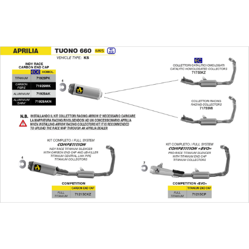 Arrow 71755MI Collettori Racing Acciaio Inox – Aprilia RS 660 / Tuono 660 (2020-2024) Scarichi - Moon Bike - Vista 2