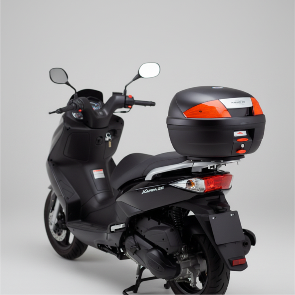 Bauletto Kappa K26N Monolock 26L Nero Goffrato Impermeabile con Piastra K628 – Moto e Scooter Bauletti - Moon Bike - Vista 4