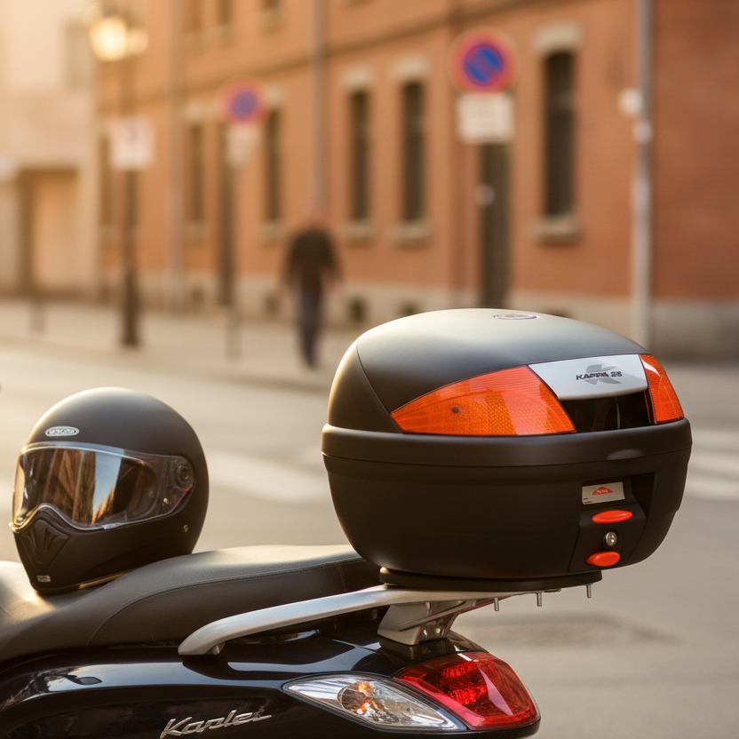 Bauletto Kappa K26N Monolock 26L Nero Goffrato Impermeabile con Piastra K628 – Moto e Scooter Bauletti - Moon Bike - Vista 8