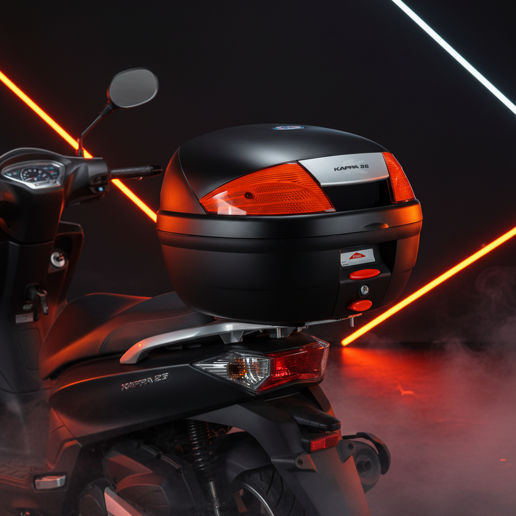 Bauletto Kappa K26N Monolock 26L Nero Goffrato Impermeabile con Piastra K628 – Moto e Scooter Bauletti - Moon Bike - Vista 5