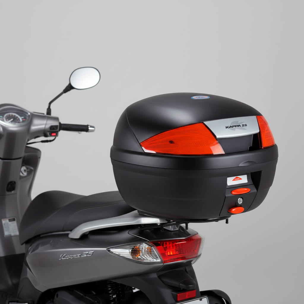 Bauletto Kappa K26N Monolock 26L Nero Goffrato Impermeabile con Piastra K628 – Moto e Scooter Bauletti - Moon Bike - Vista 2