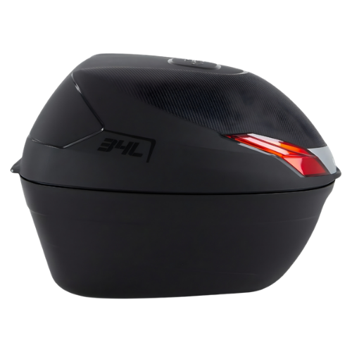 Kappa Moto Kappa K34N Bauletto Monolock 34 Litri Nero Catadiottri Rossi – Universale Moto e Scooter Nero Portamoto e portascooter per veicoli - Moon Bike - Vista 3