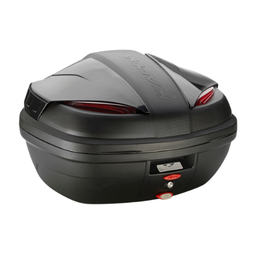 Kappa Moto Bauletto Kappa K47NN Manta 47L Monolock Nero Goffrato con Catadiottri Rossi – Piastra Universale Inclusa Nero Portamoto e portascooter per veicoli - Moon Bike - Vista 1