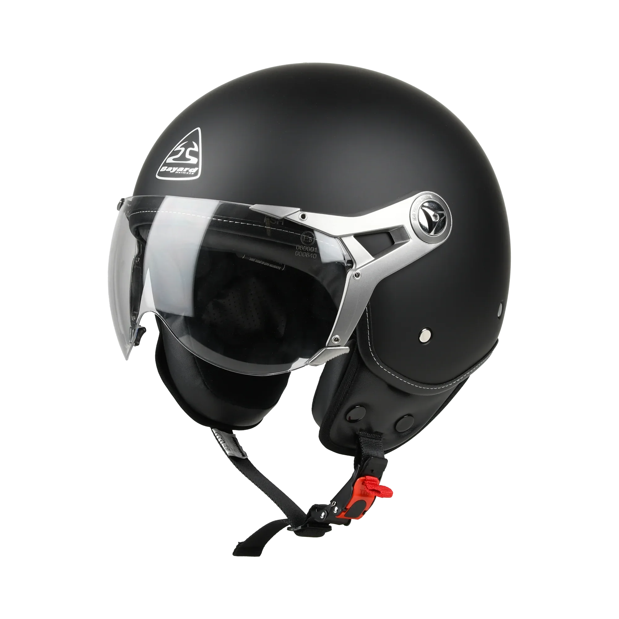 Bayard XP-11 Apollo Nero Opaco Casco Jet ECE 22.06 Visiera Ribaltabile, codice 168388 — Bayard